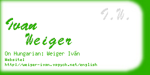 ivan weiger business card